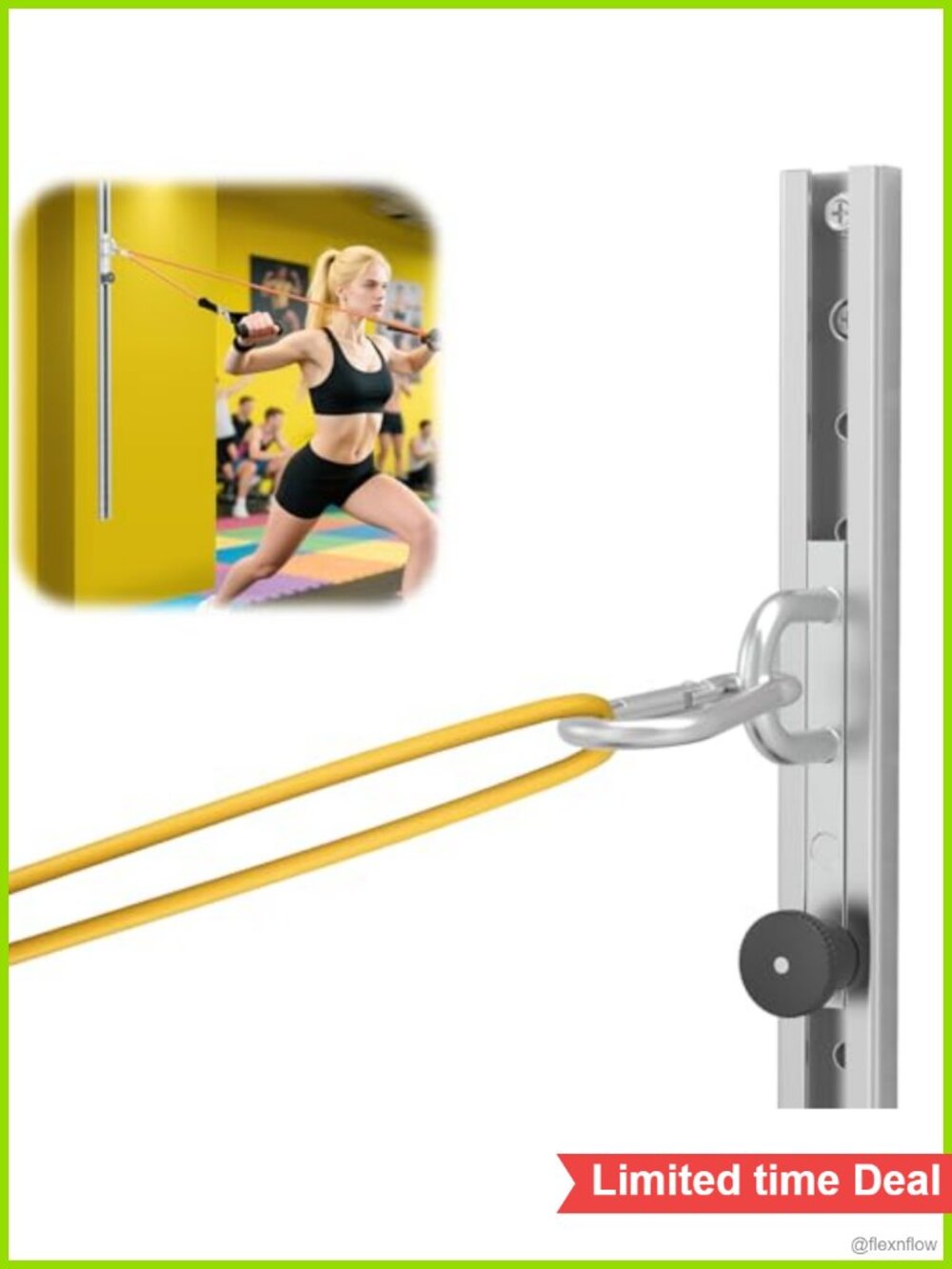 Wall Mounted Resistance Band Anchor Exercise System with 35 Locking Positions